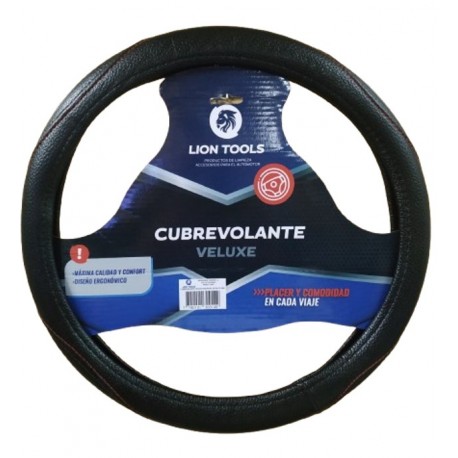 Cubrevolante Cuero Negro Cost.azul S-36cm (imp)